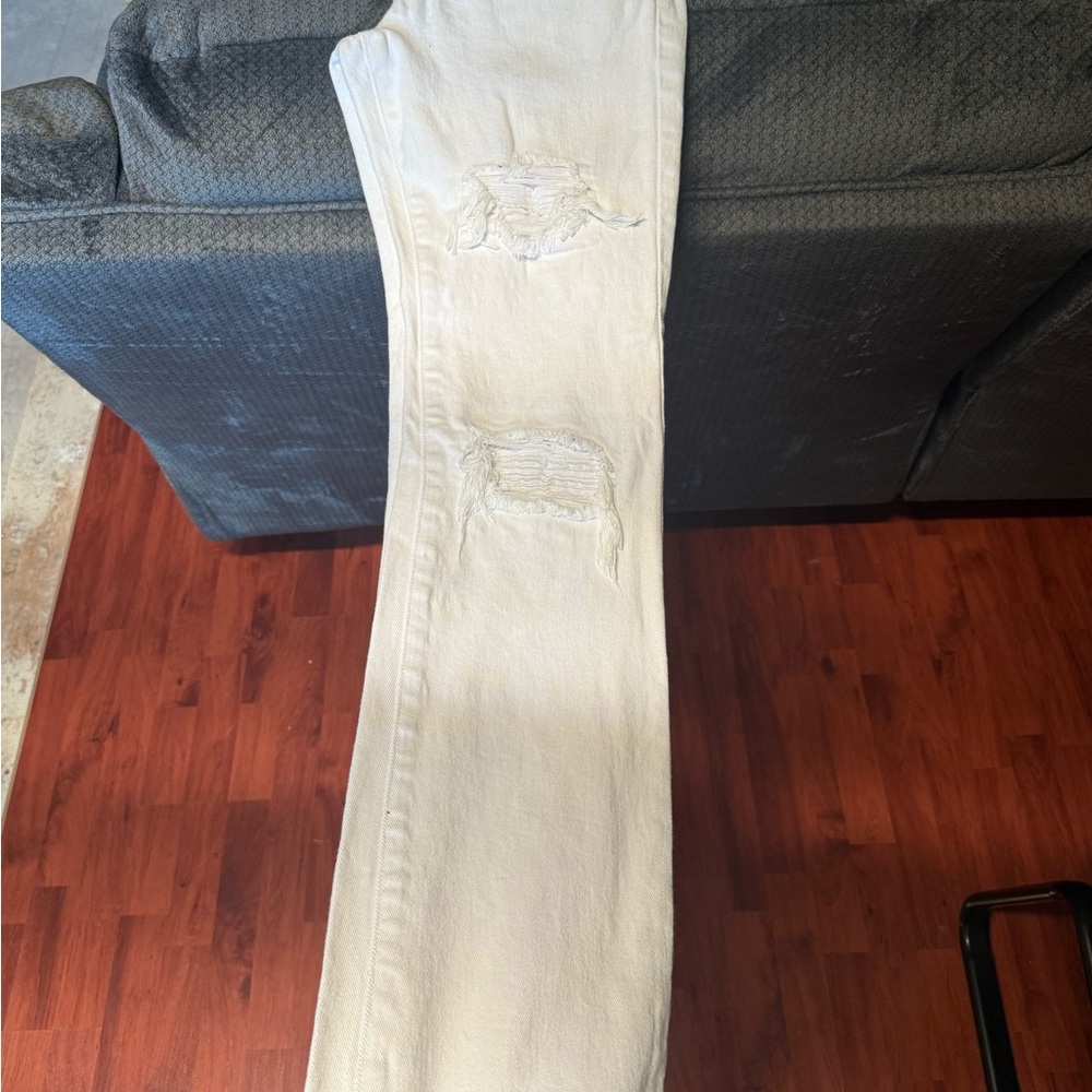 Men's Cream Stacked Jeans